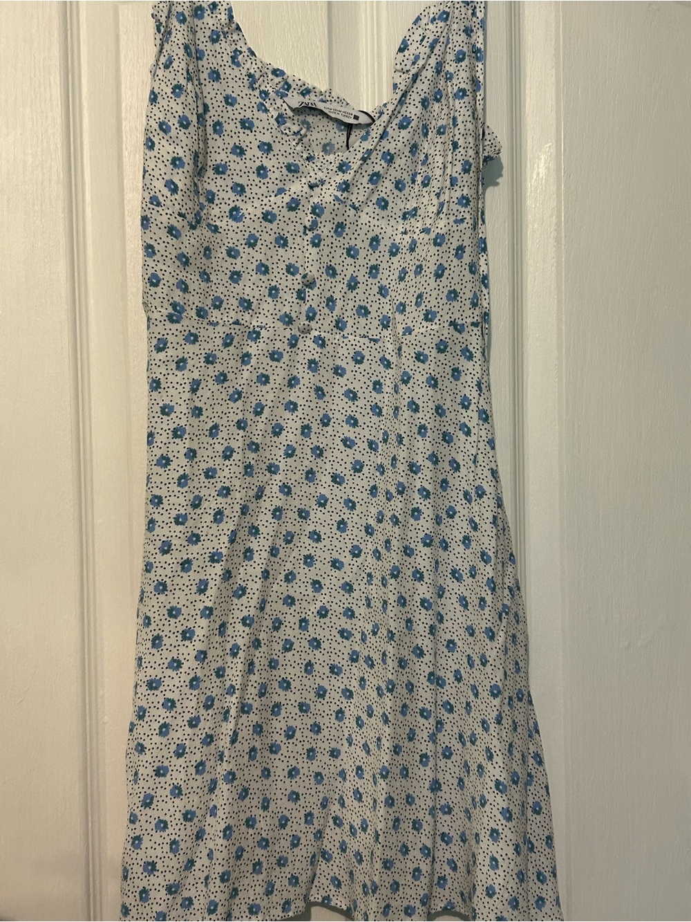 Zara Flower dress size M , spaghetti strap - Picture 6 of 13